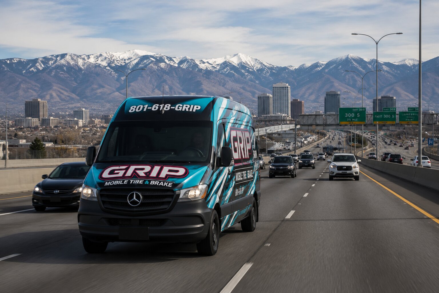 Grip Mobile Tire service van serving the Salt Lake Valley